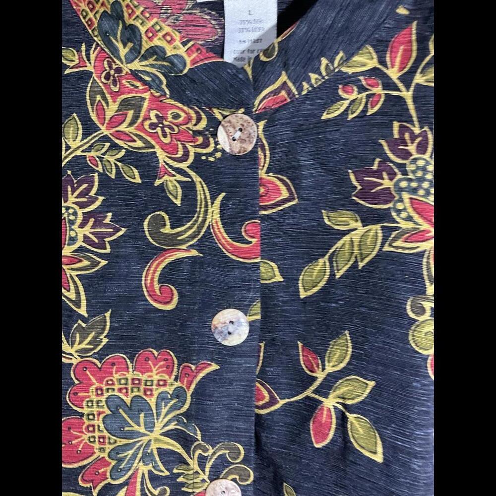 NTCO Nomadic Traders Linen/ Silk Button Up Blouse Size Large - Picture 4 of 8